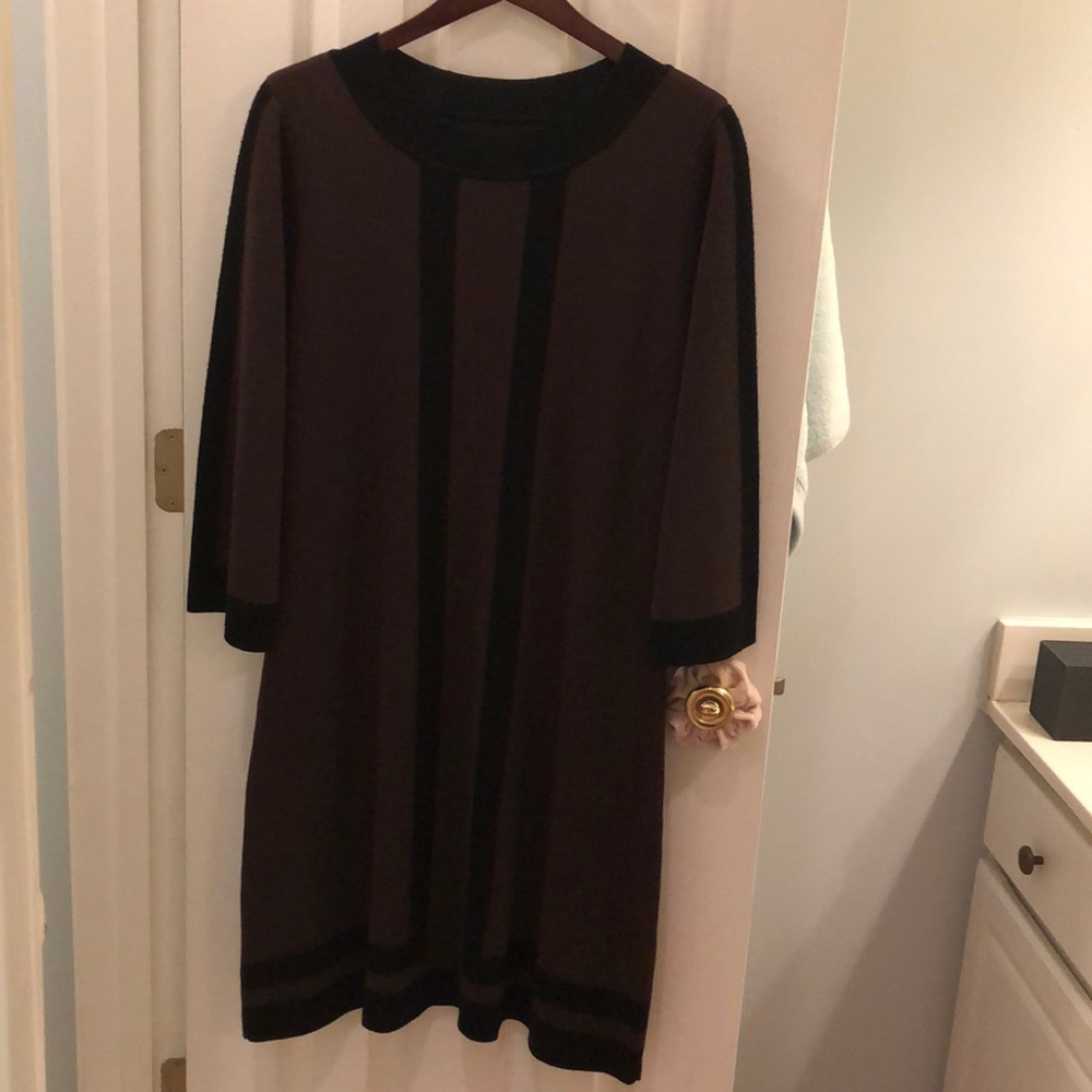 Dark brown sweater dress